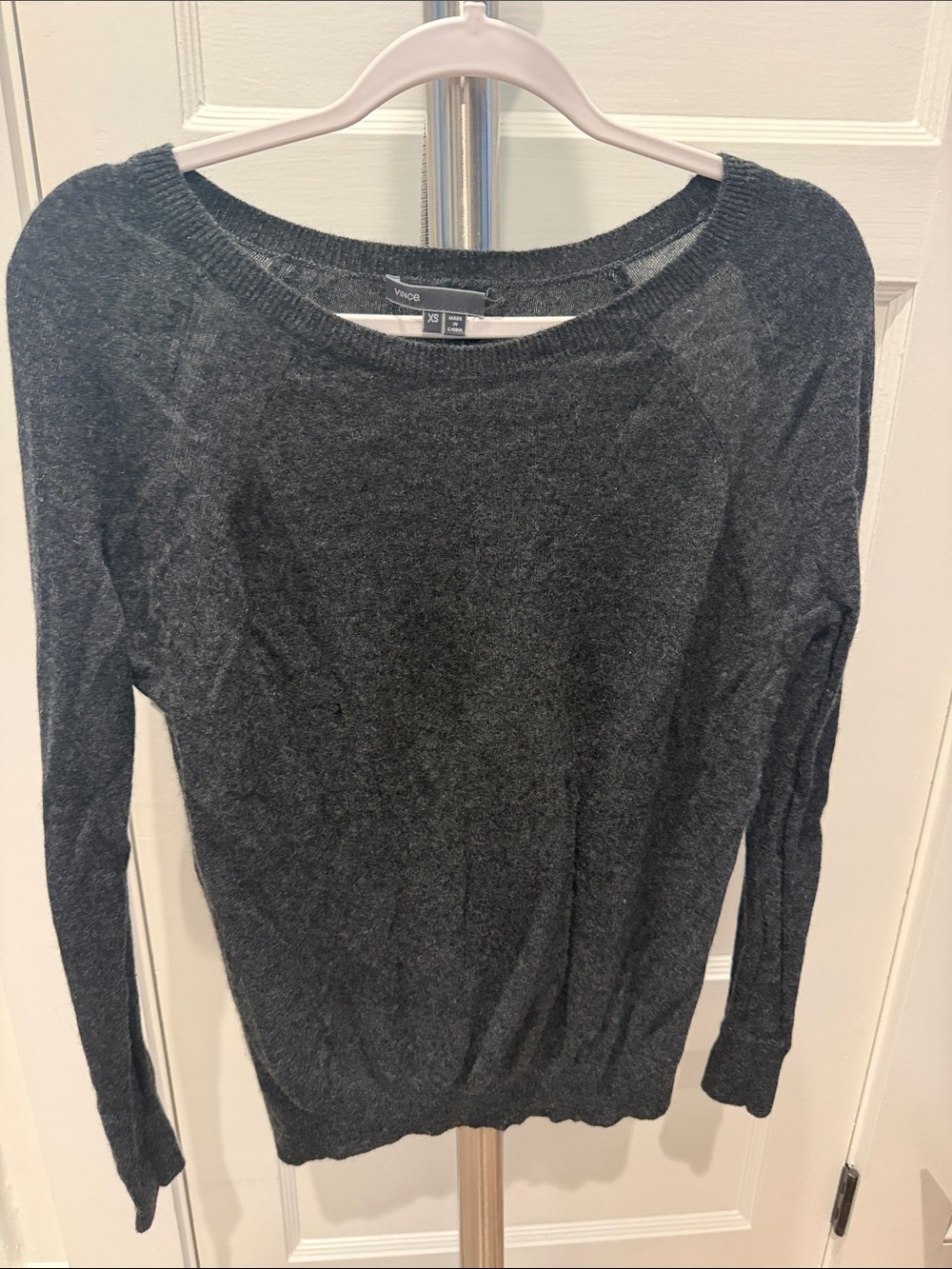 Vince Dark Charcoal Crewneck Cashmere Sweater